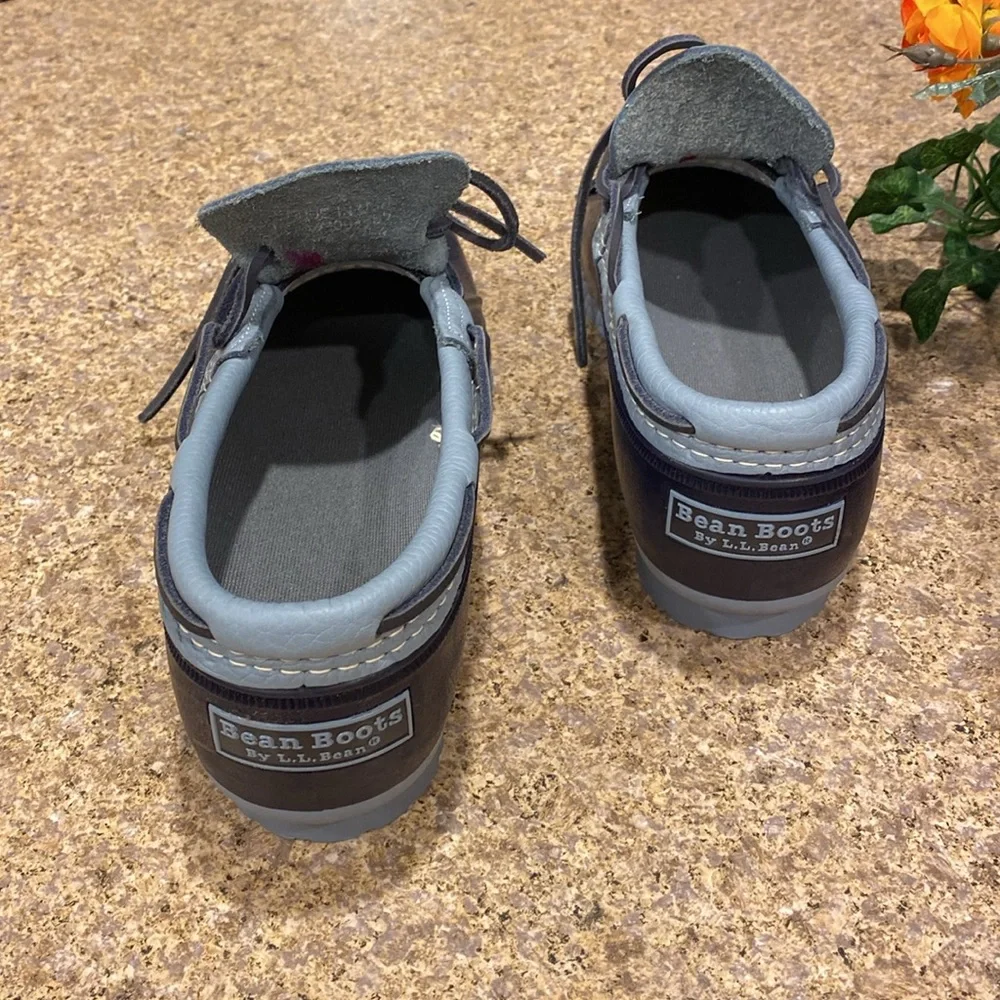 L. L. Bean Blue Leather and Rubber Moccasins Short Boots FM Rain Duck Boots - Picture 4 of 17